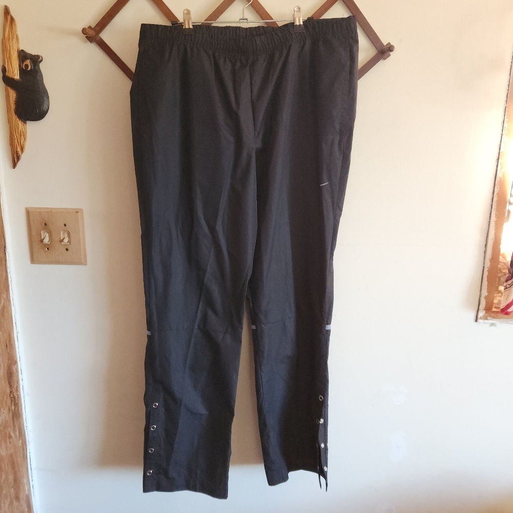 Nike Golf Wind Pant Straight-Leg Track Black Drawstring Pocket Large L